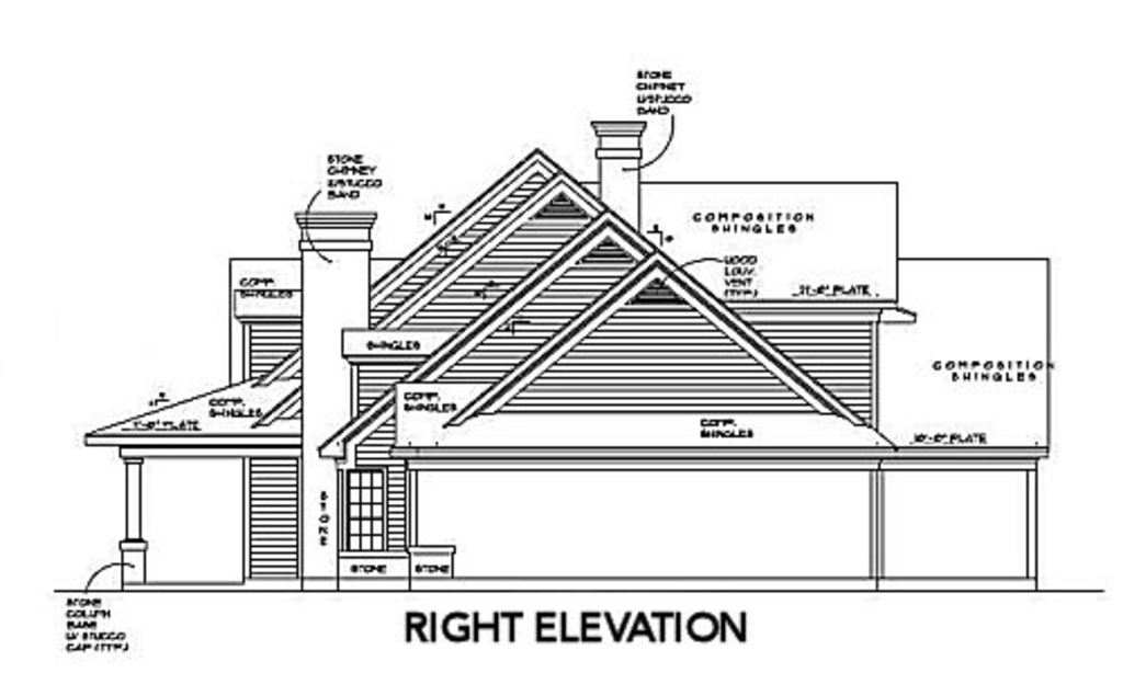 Home Plan Right Elevation of this 4-Bedroom,5052 Sq Ft Plan -134-1312