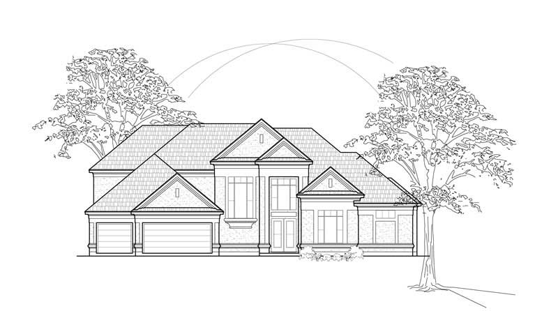 Front View of this 4-Bedroom, 4421 Sq Ft Plan - 134-1316