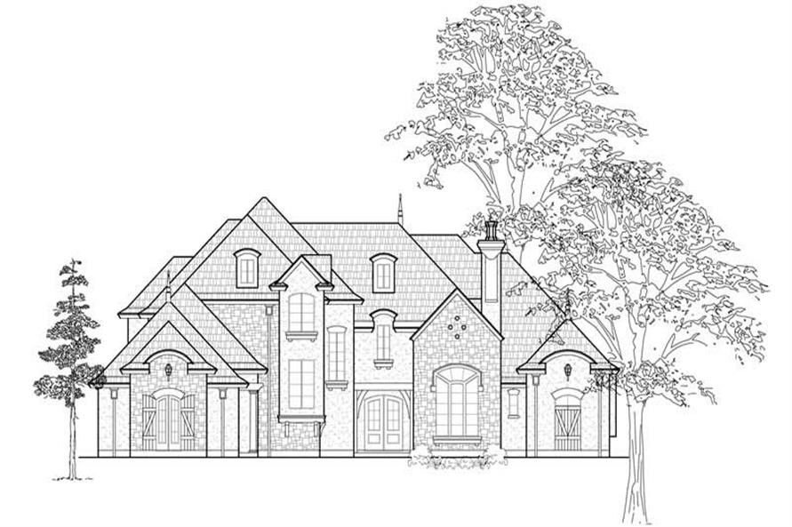 Home Plan Front Elevation of this 4-Bedroom,4577 Sq Ft Plan -134-1322