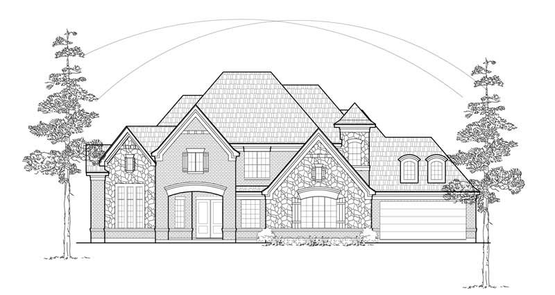 Home Plan Front Elevation of this 4-Bedroom,4814 Sq Ft Plan -134-1324
