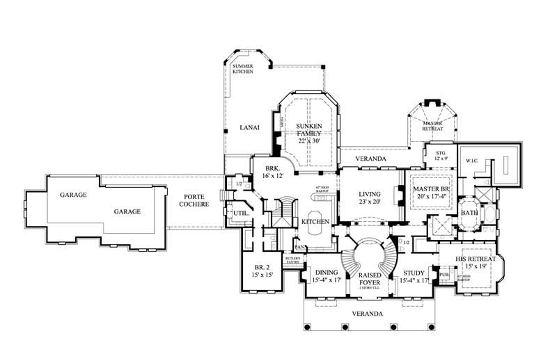 Floor Plan First Story of Farmhouse Plan #134-1325