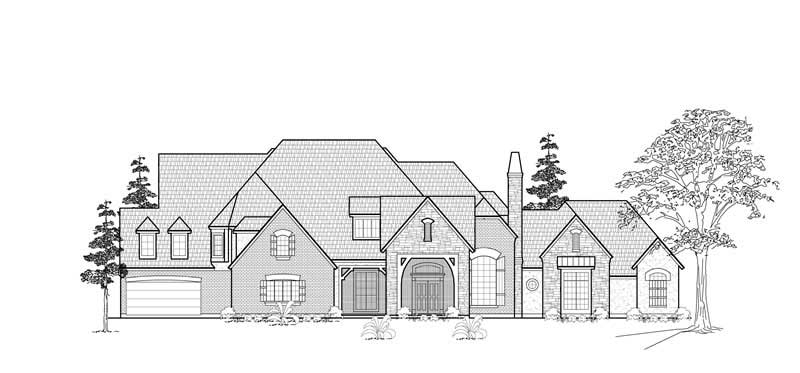 Front View of this 6-Bedroom, 8011 Sq Ft Plan - 134-1327