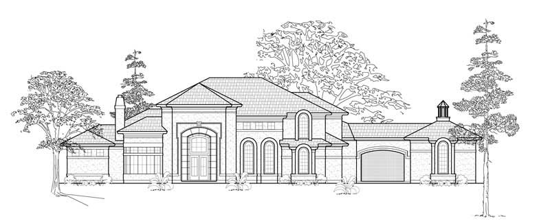Front View of this 5-Bedroom, 6099 Sq Ft Plan - 134-1331