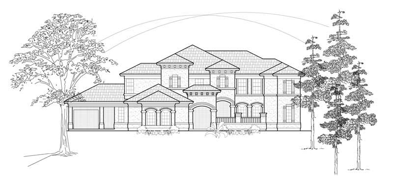 Front View of this 5-Bedroom, 4434 Sq Ft Plan - 134-1339