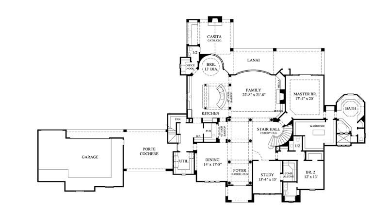 Floor Plan First Story of Farmhouse Plan #134-1351