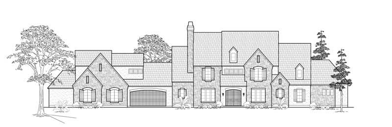 Home Plan Front Elevation of this 4-Bedroom,5400 Sq Ft Plan -134-1351