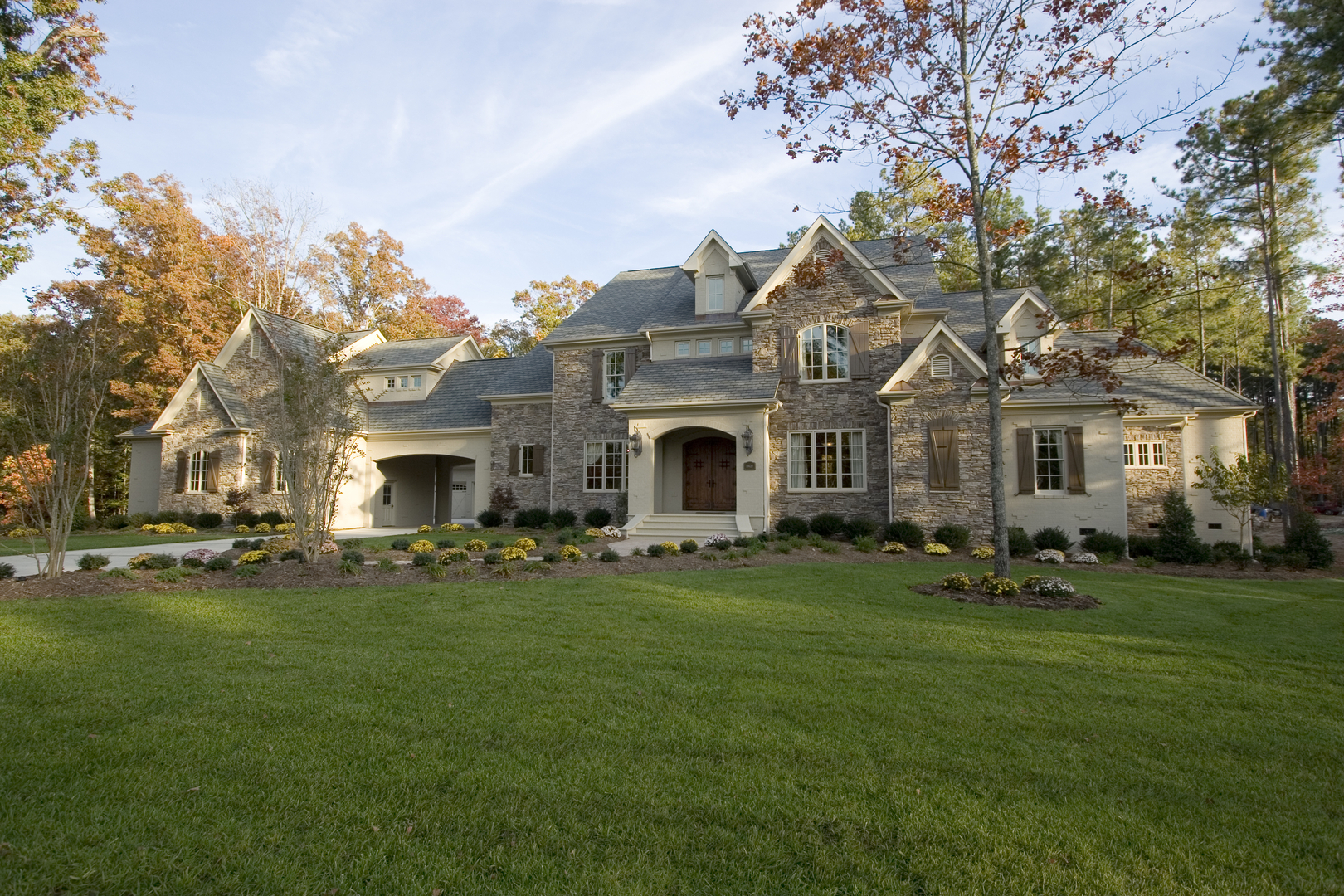 Photo of luxury country farmhouse manor.