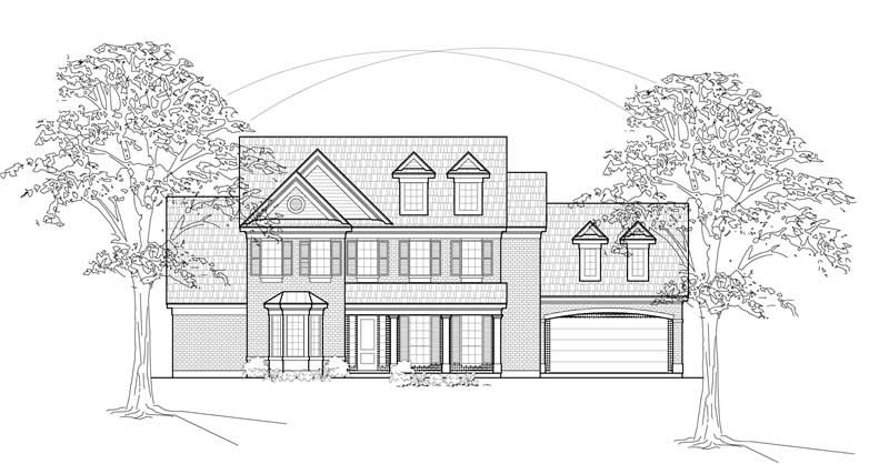 Home Plan Front Elevation of this 4-Bedroom,3804 Sq Ft Plan -134-1356