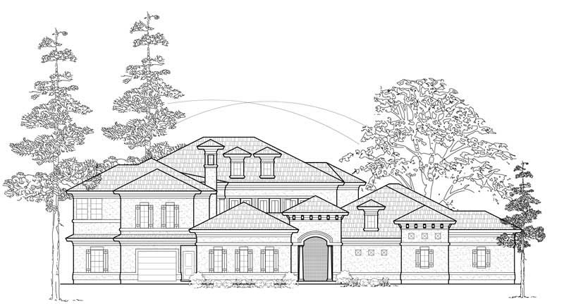 Front View of this 4-Bedroom, 4518 Sq Ft Plan - 134-1359