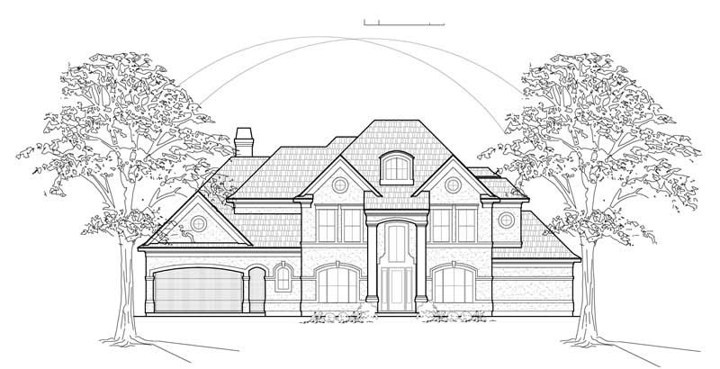 Front View of this 4-Bedroom, 4308 Sq Ft Plan - 134-1362