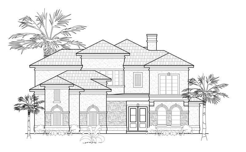 Front View of this 3-Bedroom, 3251 Sq Ft Plan - 134-1368