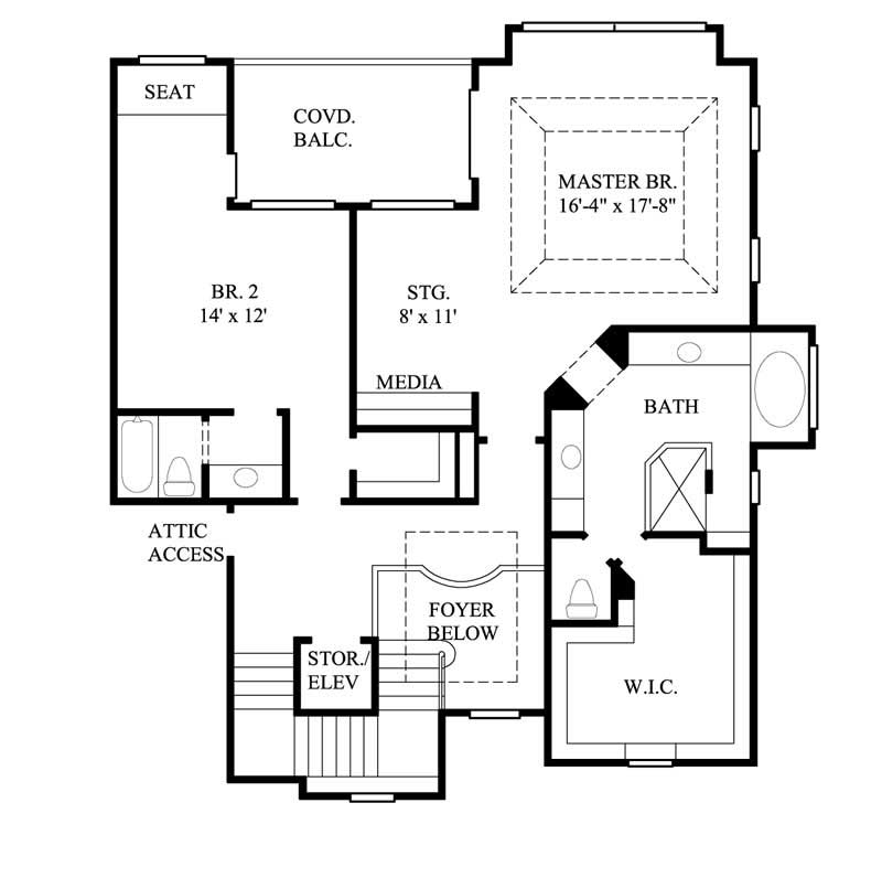 Floor Plan Second Story of Country Plan #134-1377