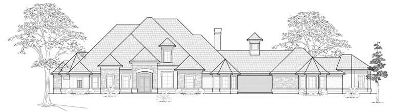 Home Plan Front Elevation of this 4-Bedroom,3929 Sq Ft Plan -134-1400