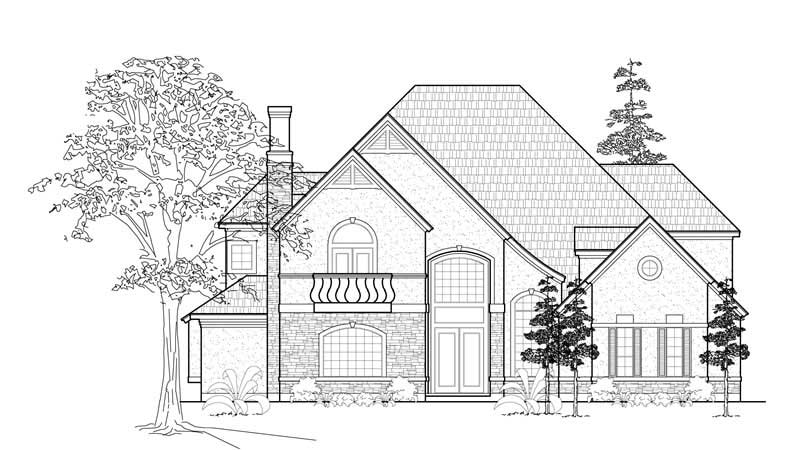 Home Plan Front Elevation of this 4-Bedroom,4718 Sq Ft Plan -134-1404