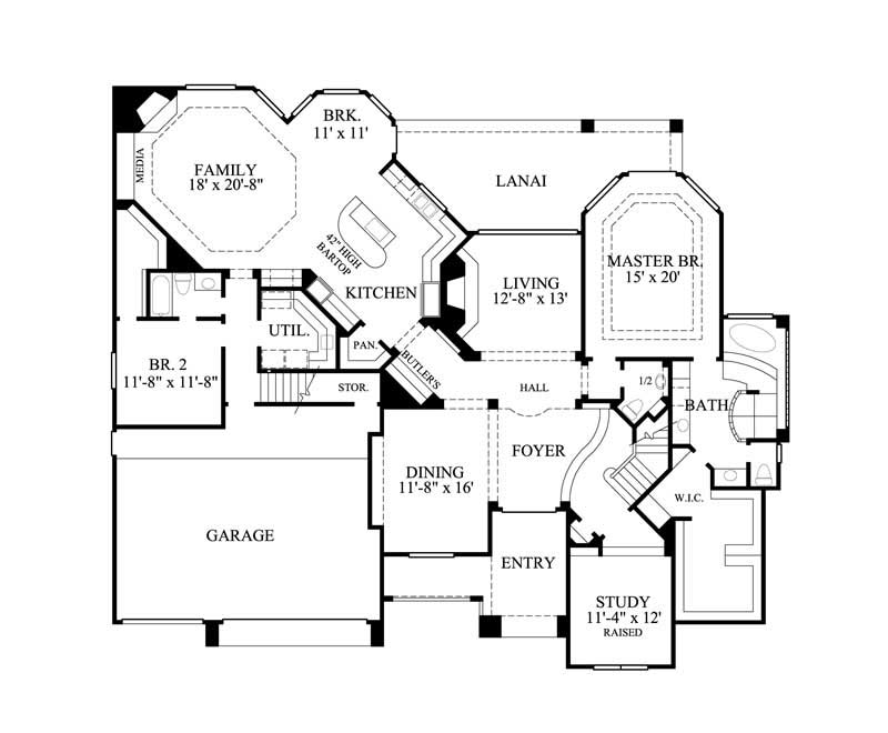 Floor Plan First Story of Luxury Plan #134-1406