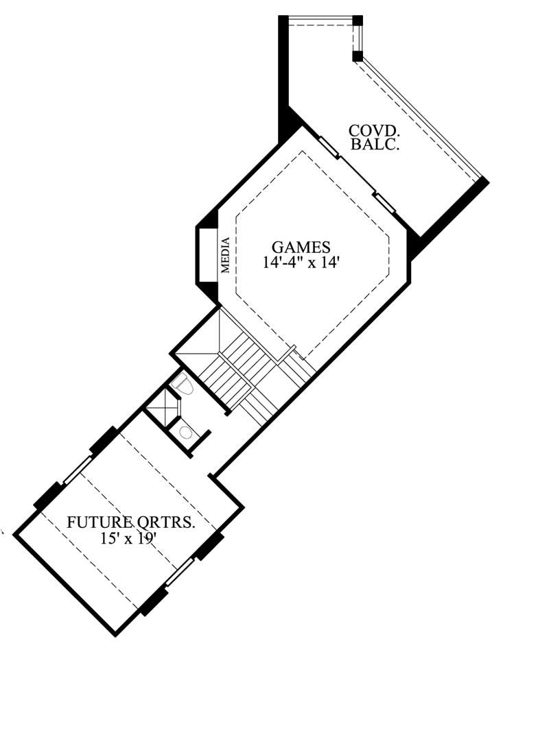 Floor Plan Second Story of Luxury Plan #134-1412