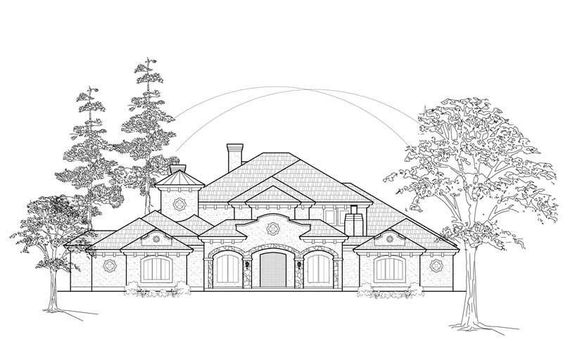 Front View of this 4-Bedroom, 4667 Sq Ft Plan - 134-1414
