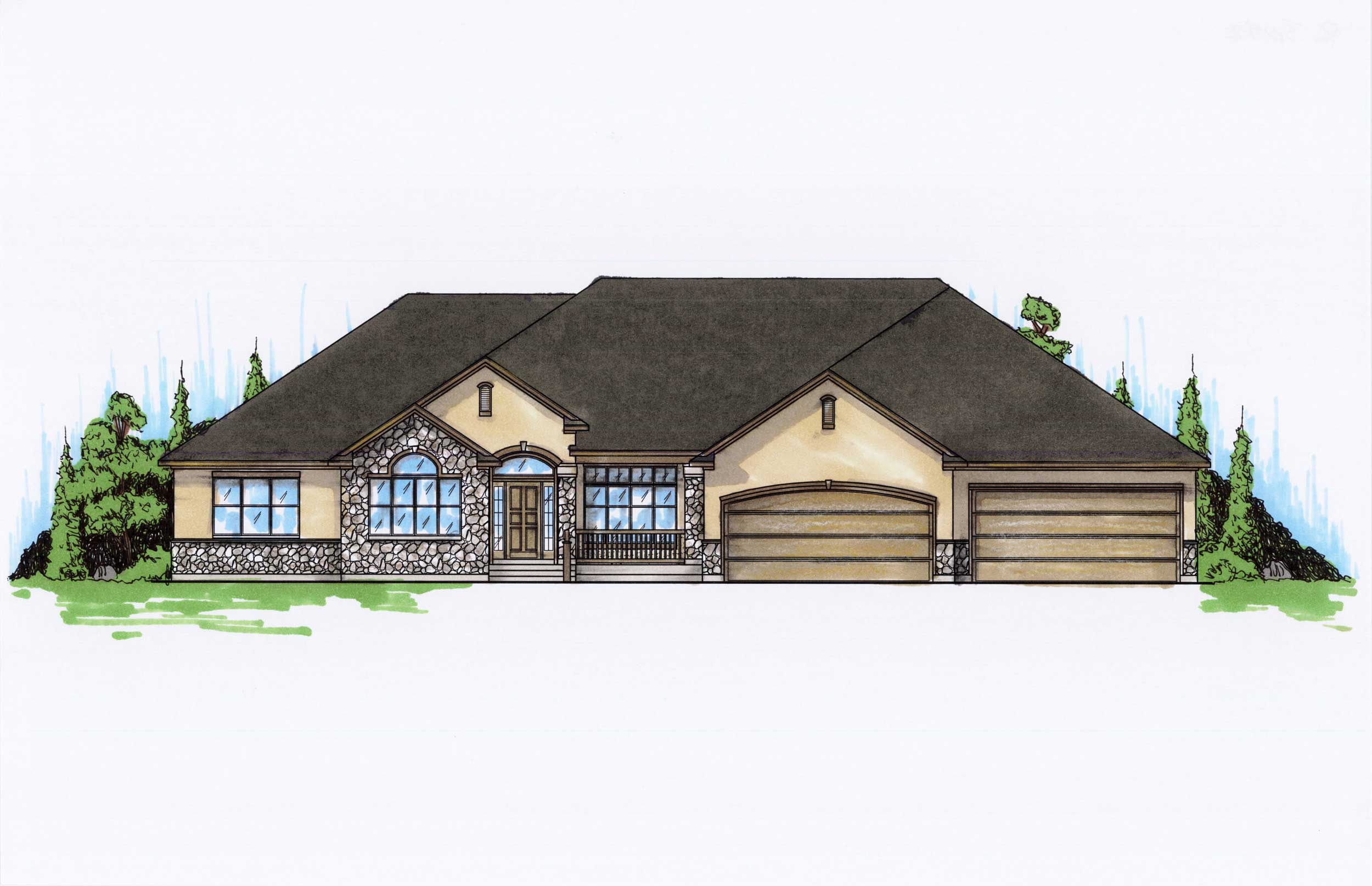 Color Rendering of this house plan