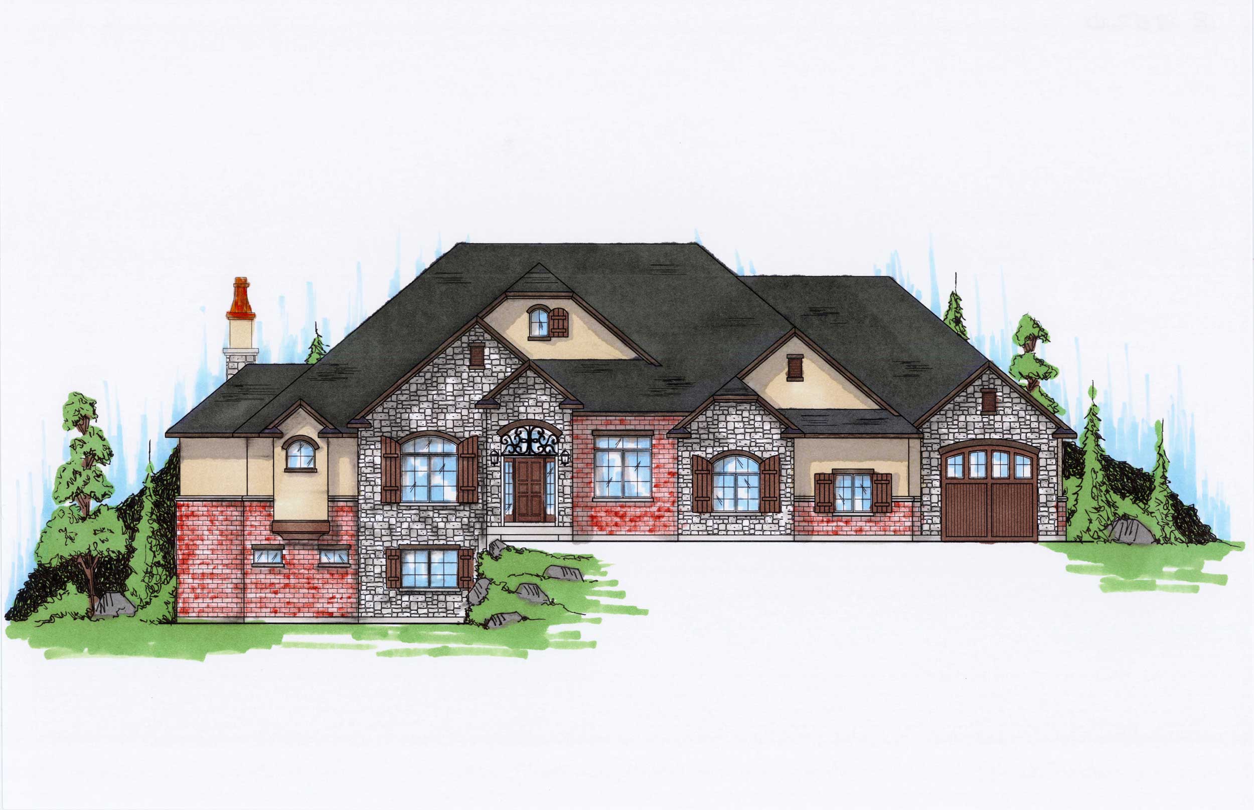 Color Rendering of this house plan