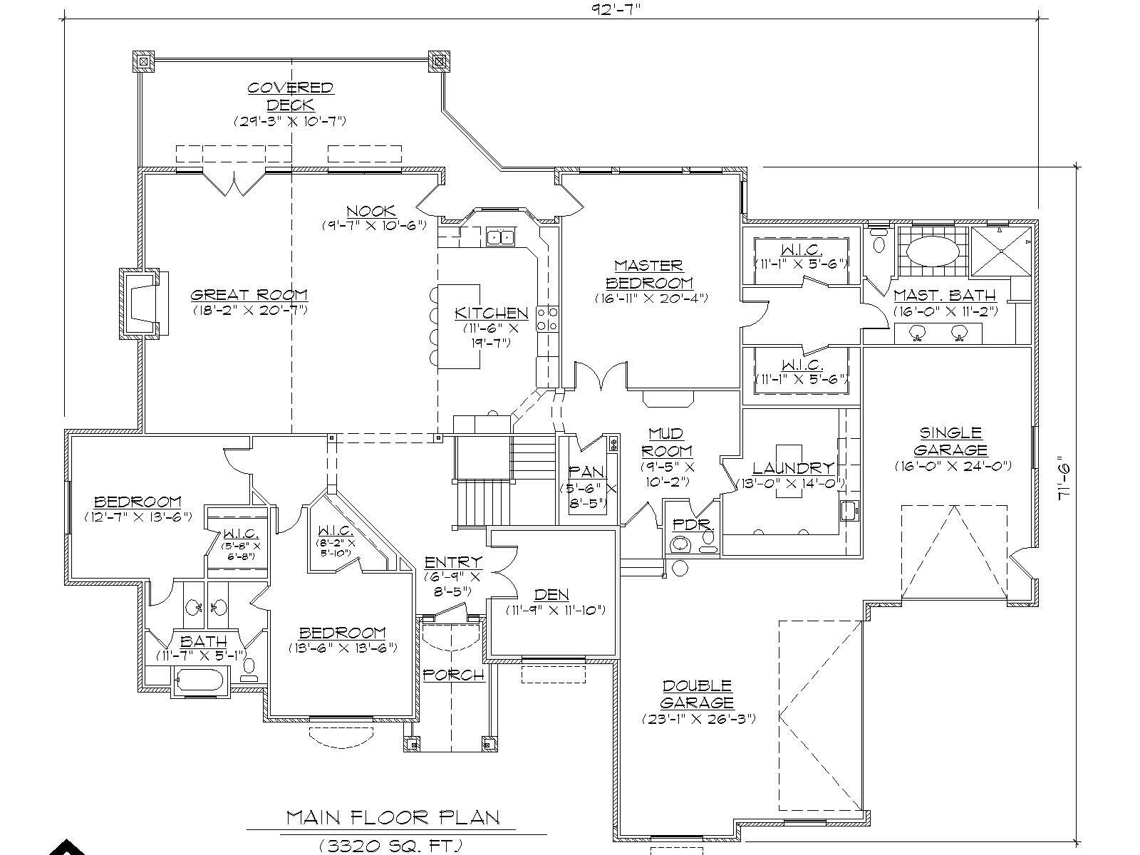 Floor Plan First Story of Luxury Plan #135-1001