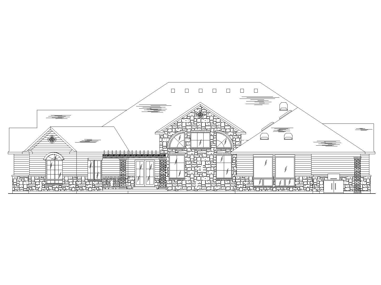 Home Plan Rear Elevation of this 5-Bedroom,3471 Sq Ft Plan -135-1002