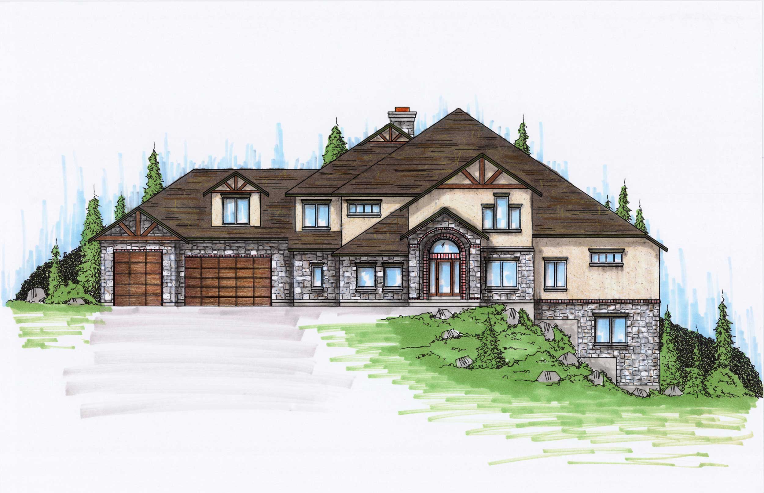 Color Rendering of this house plan