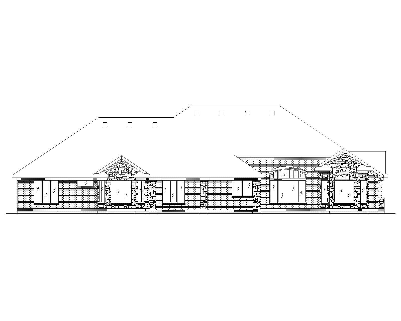 Home Plan Rear Elevation of this 3-Bedroom,3170 Sq Ft Plan -135-1006