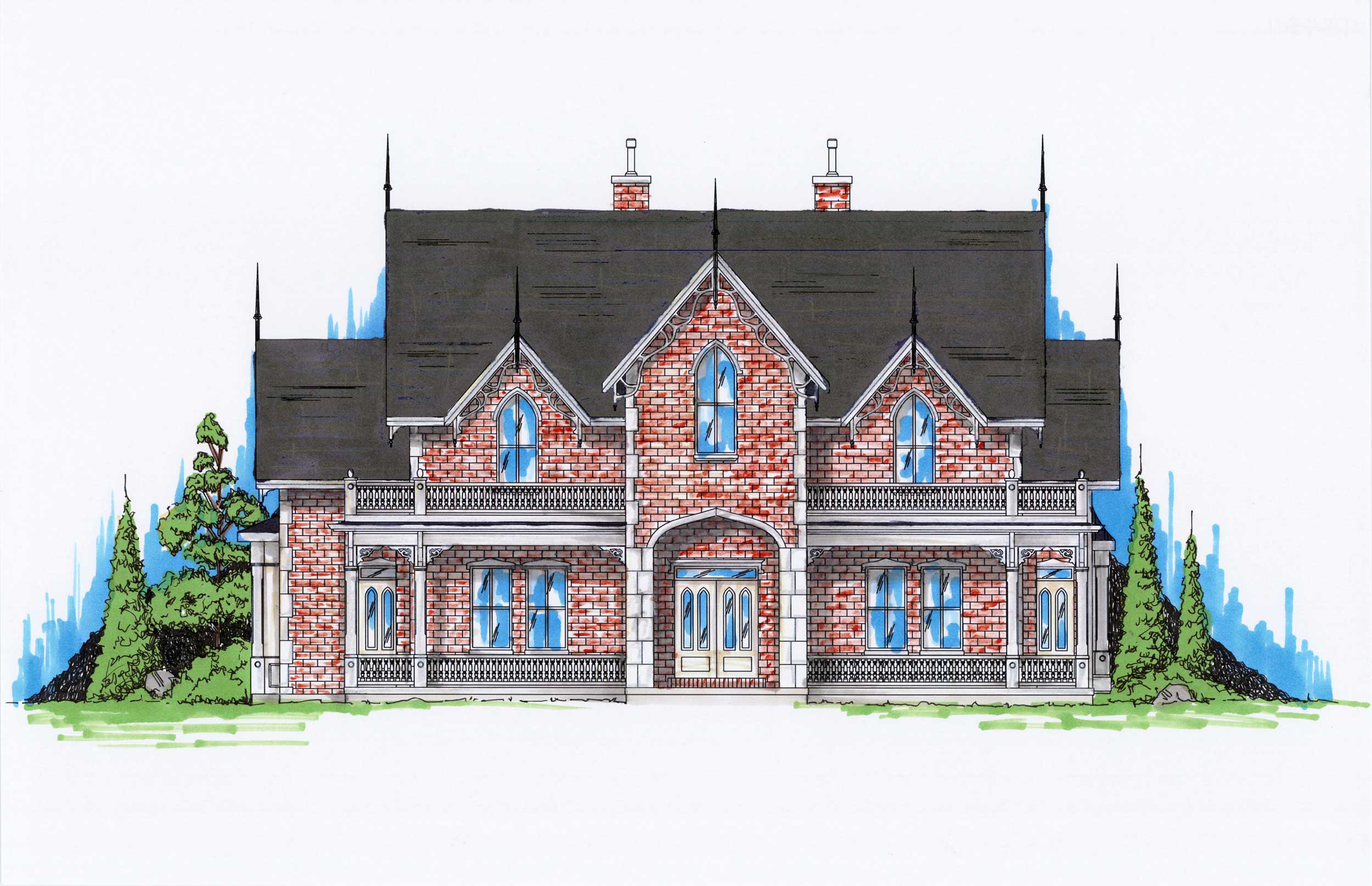 Color Rendering of this house plan
