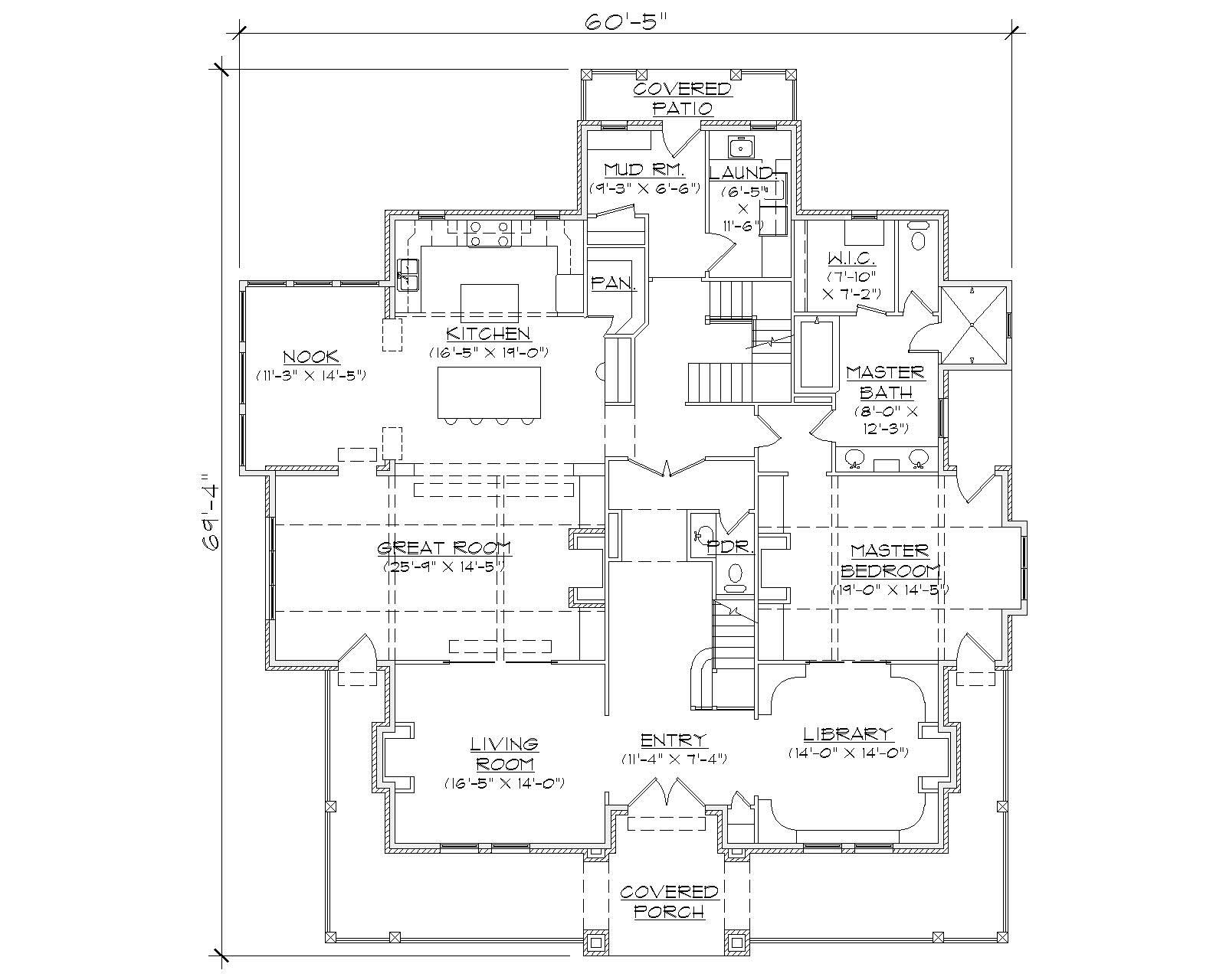 Floor Plan First Story of Luxury Plan #135-1008