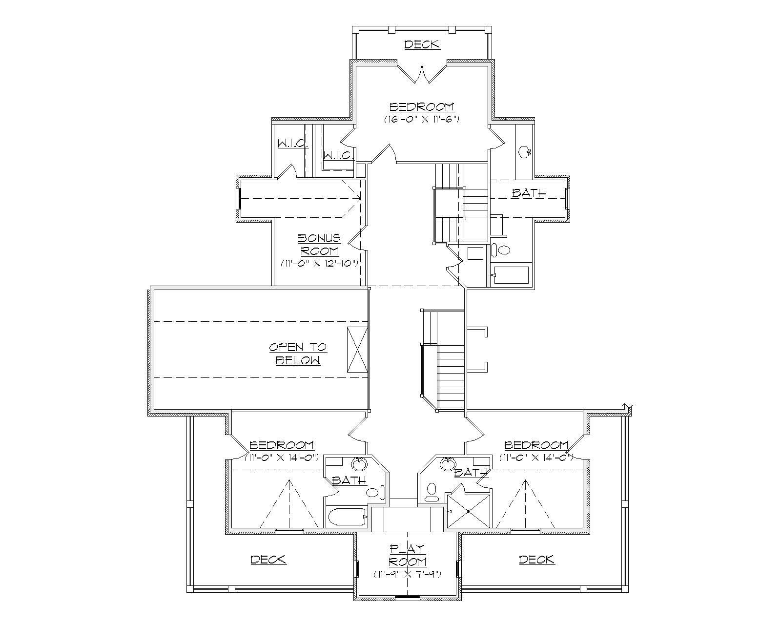 Floor Plan Second Story of Luxury Plan #135-1008