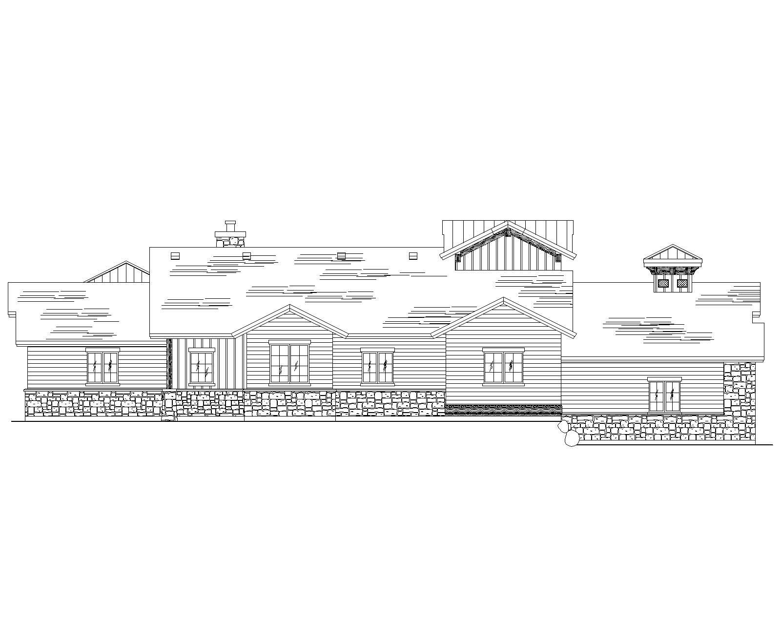 Home Plan Rear Elevation of this 5-Bedroom,2335 Sq Ft Plan -135-1009