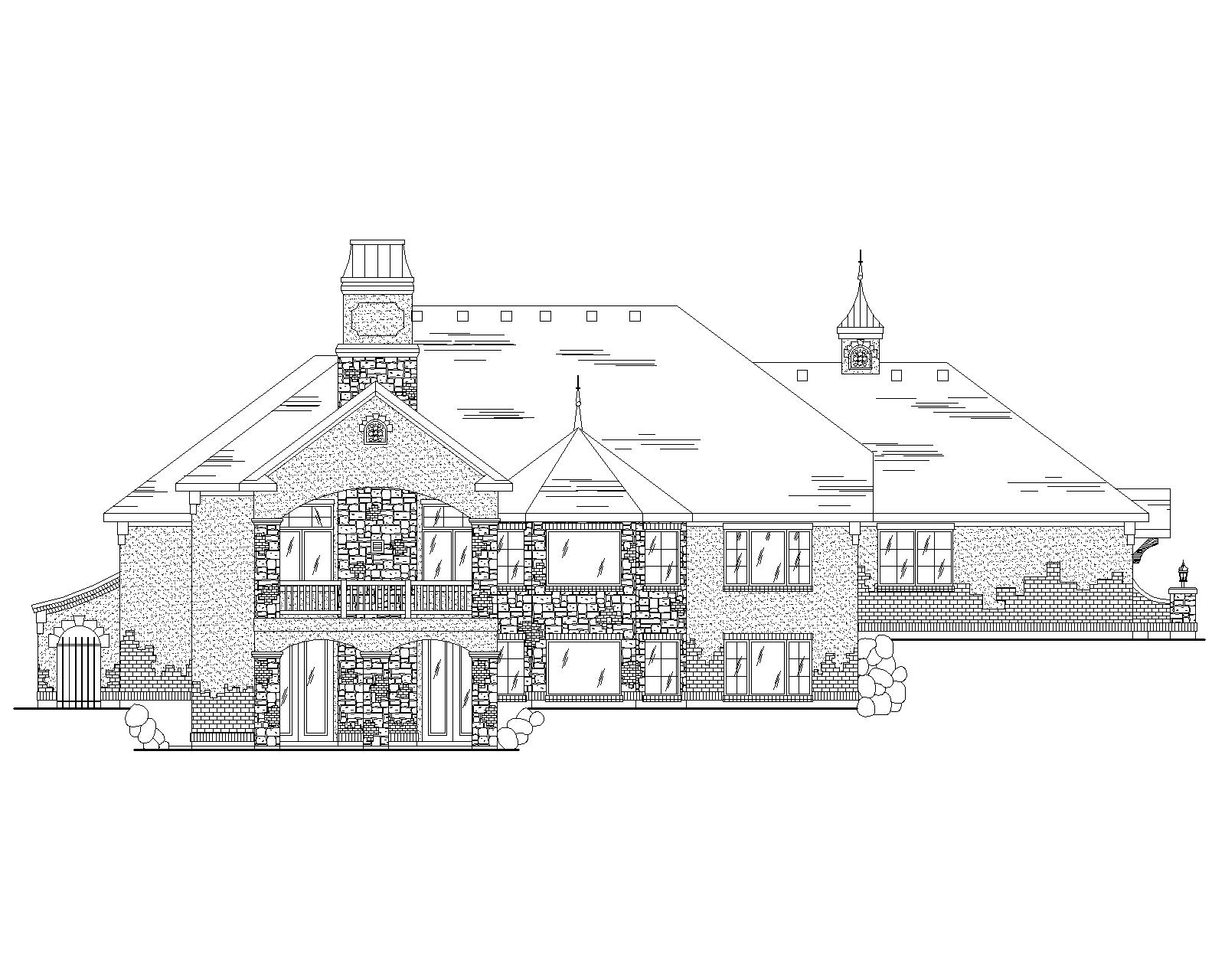 Home Plan Rear Elevation of this 5-Bedroom,2312 Sq Ft Plan -135-1012