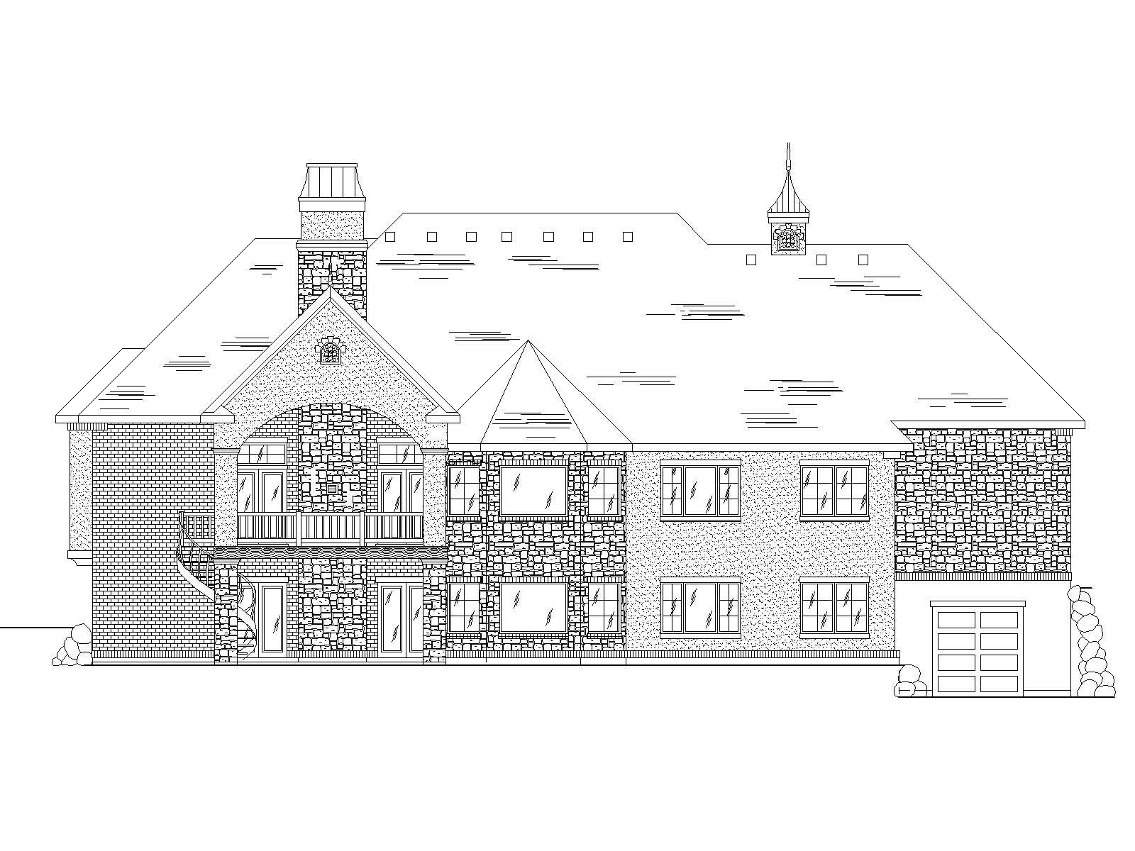 Home Plan Rear Elevation of this 6-Bedroom,2360 Sq Ft Plan -135-1013
