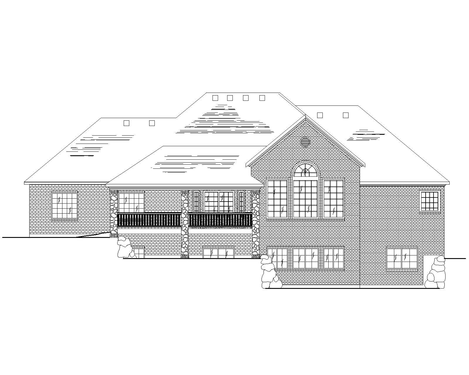 Home Plan Rear Elevation of this 4-Bedroom,2399 Sq Ft Plan -135-1014
