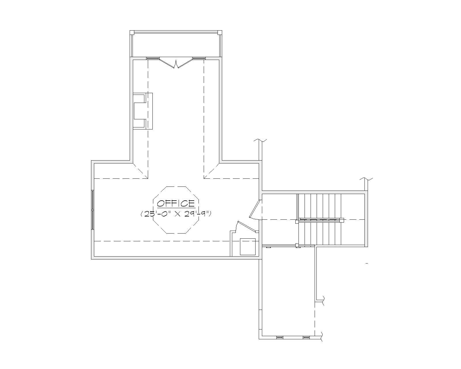 Floor Plan Second Story of Craftsman Plan #135-1015