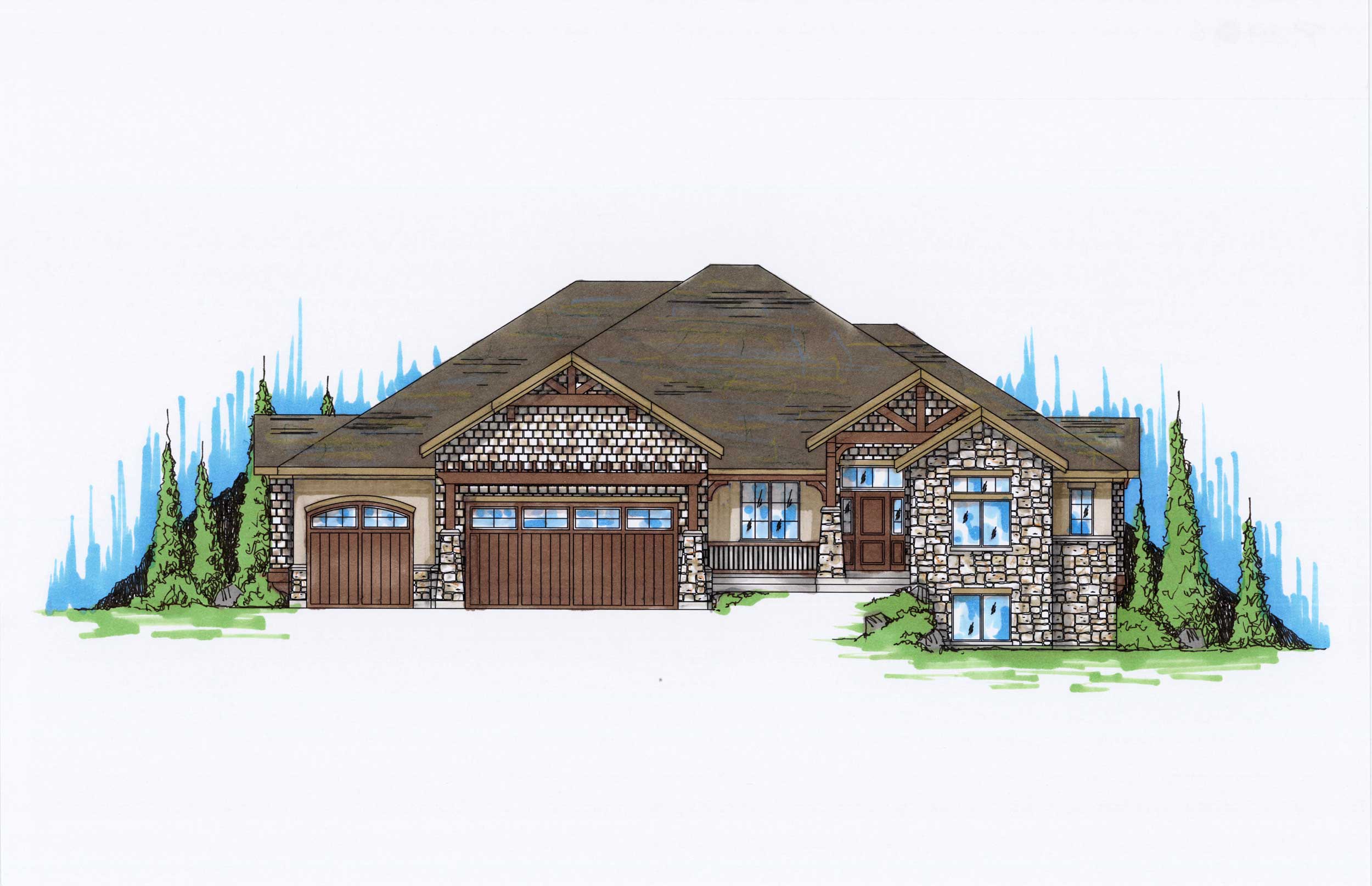 Color Rendering of this house plan