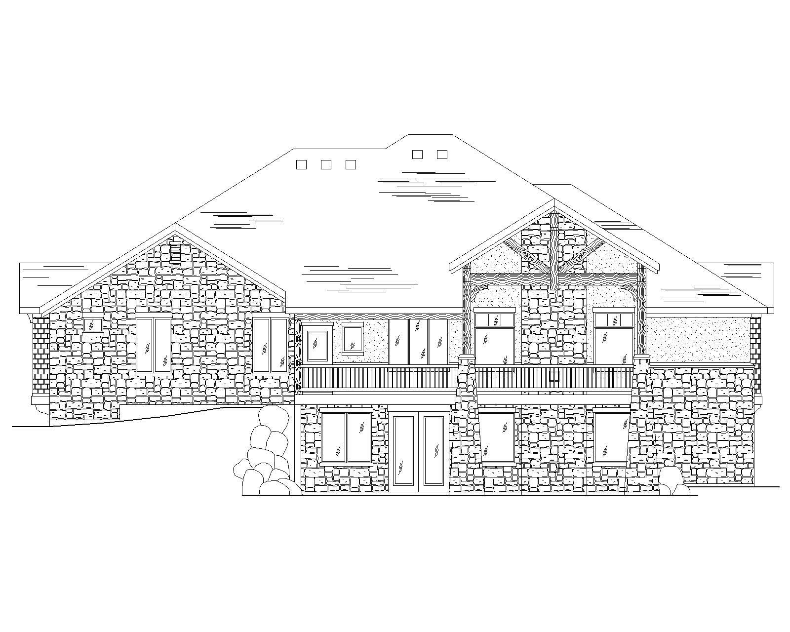Home Plan Rear Elevation of this 6-Bedroom,2406 Sq Ft Plan -135-1016