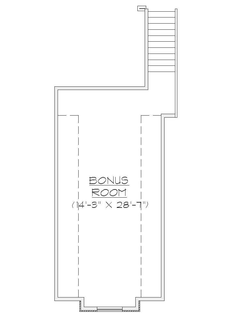 Floor Plan Second Story of European Plan #135-1022