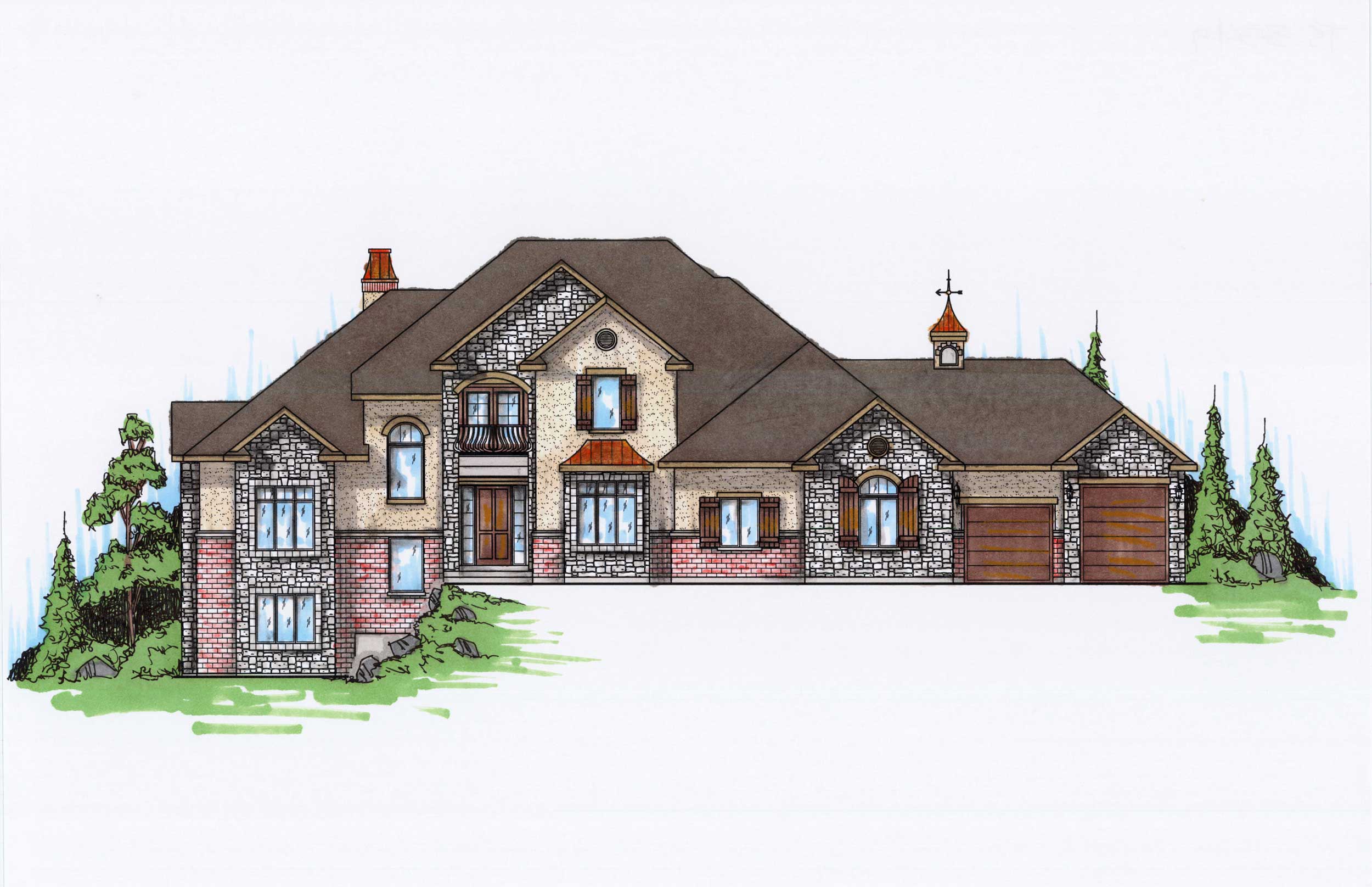 Color Rendering of this house plan