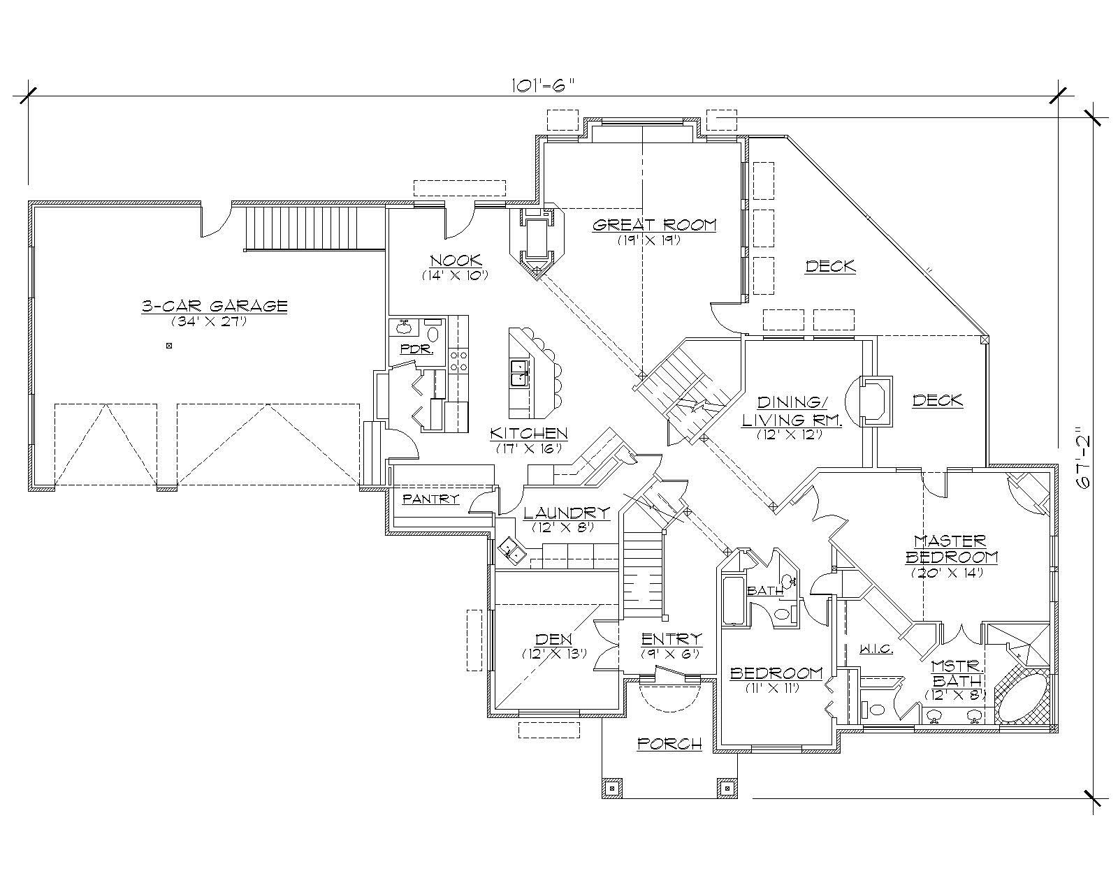 Floor Plan First Story of Luxury Plan #135-1031