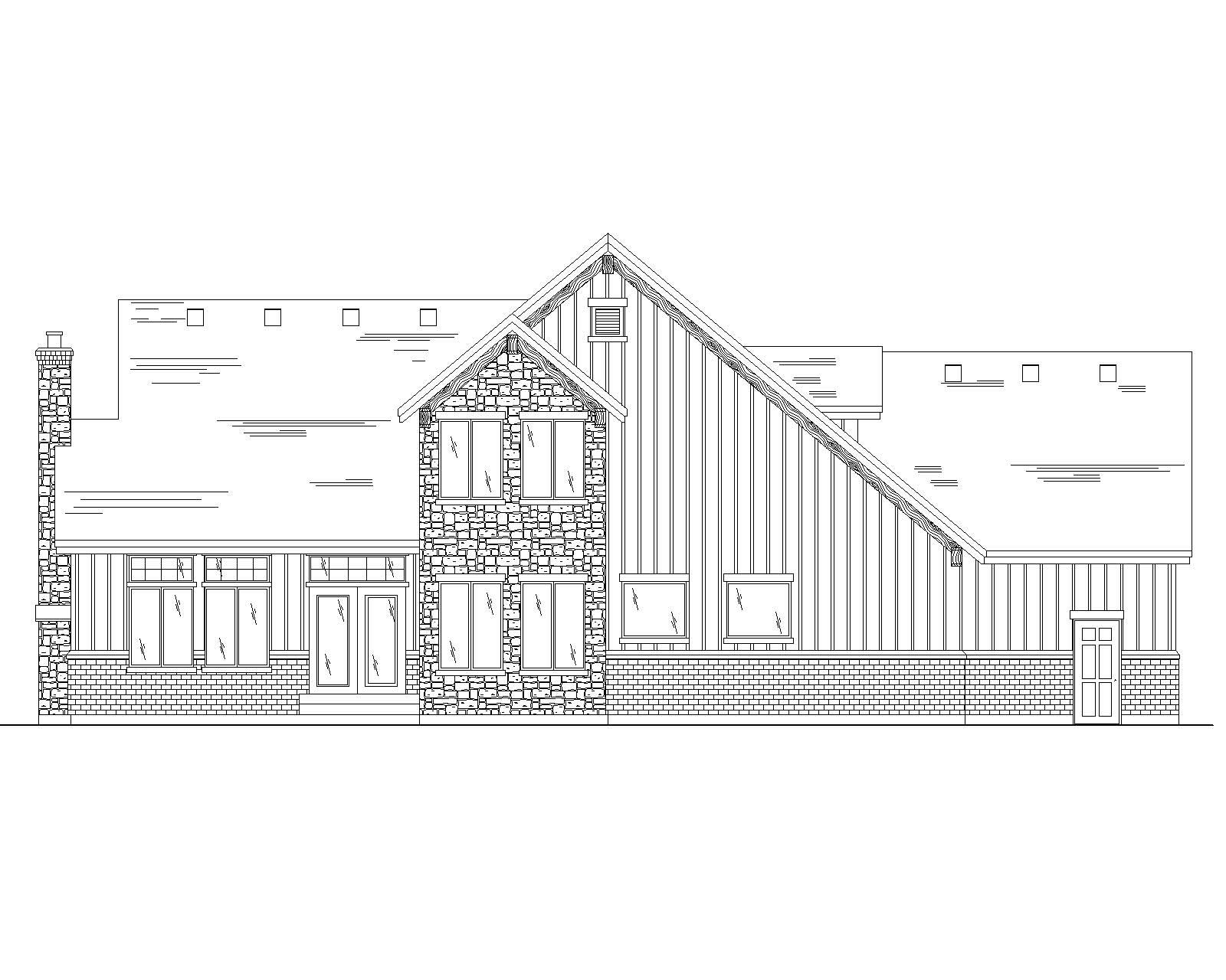Home Plan Rear Elevation of this 5-Bedroom,2547 Sq Ft Plan -135-1034