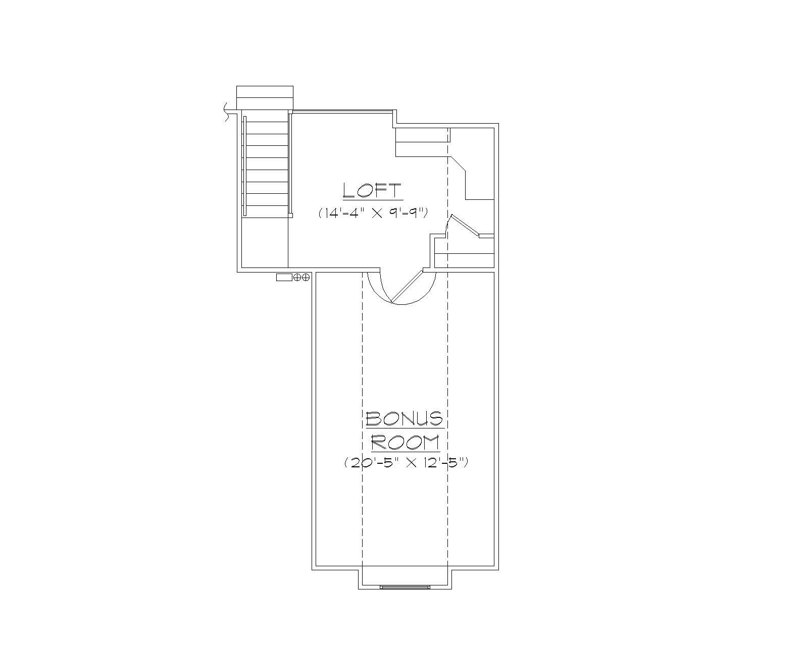 Floor Plan Second Story of Traditional Plan #135-1035