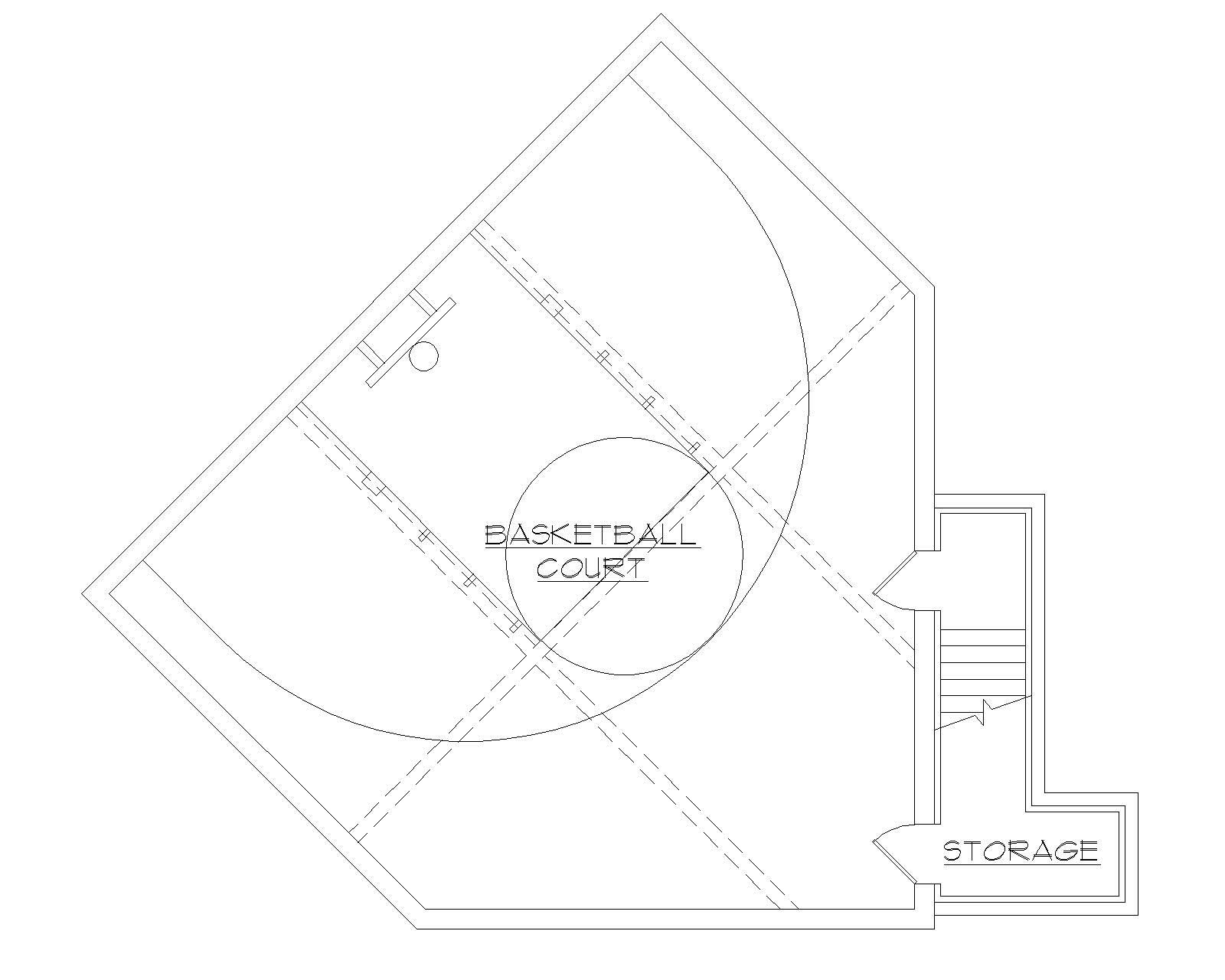 Floor Plan Basement of Craftsman Plan #135-1036