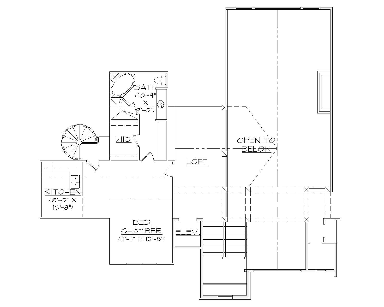 Floor Plan Second Story of Craftsman Plan #135-1036