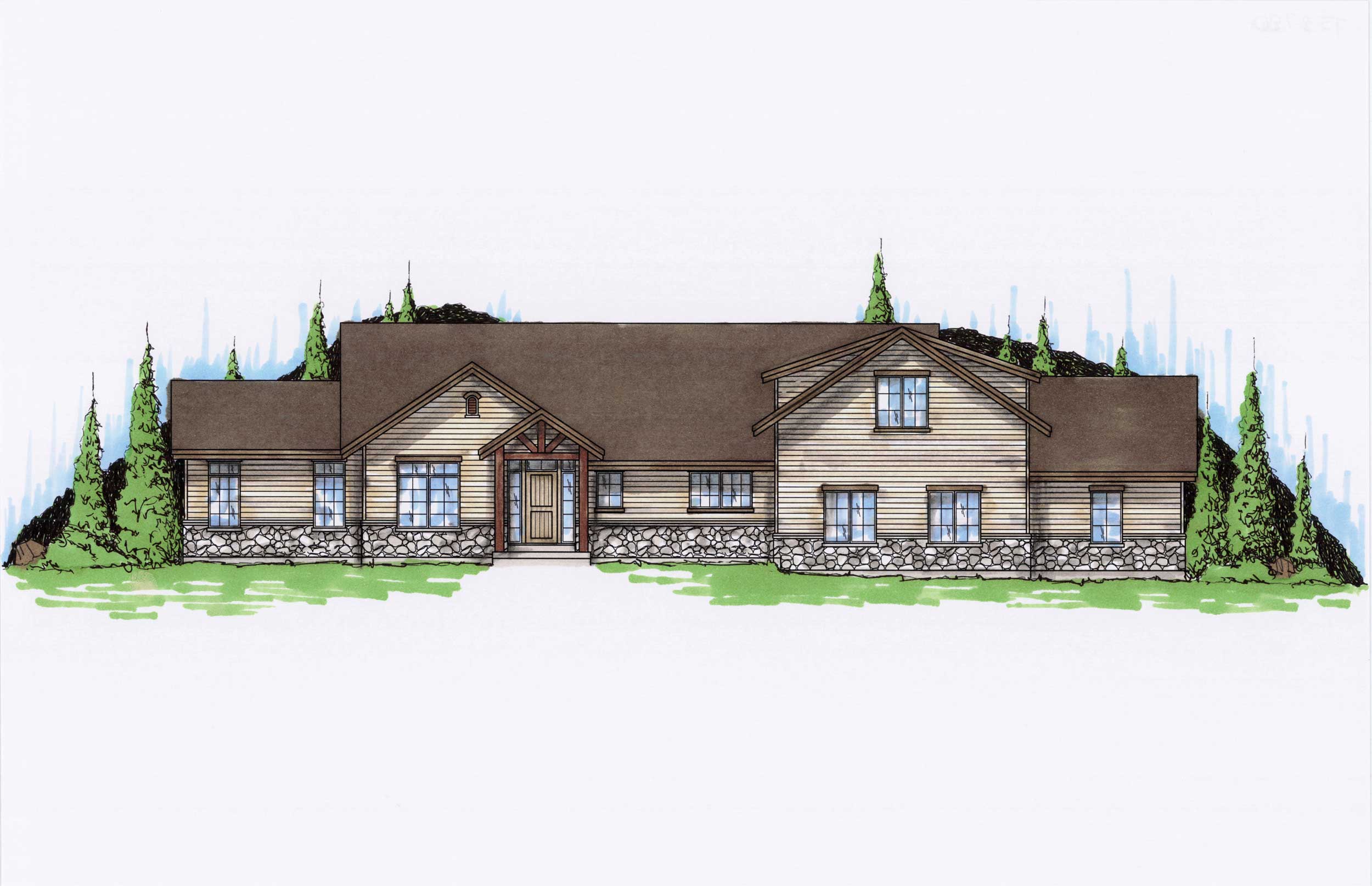 Color Rendering of this house plan