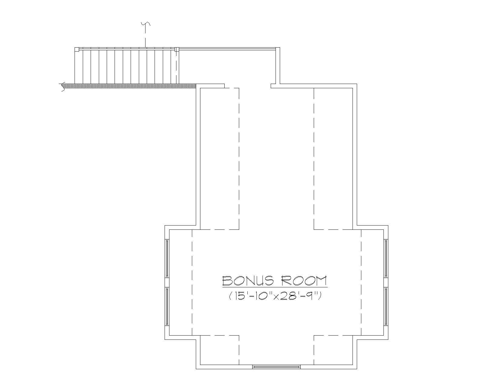 Floor Plan Second Story of Craftsman Plan #135-1040