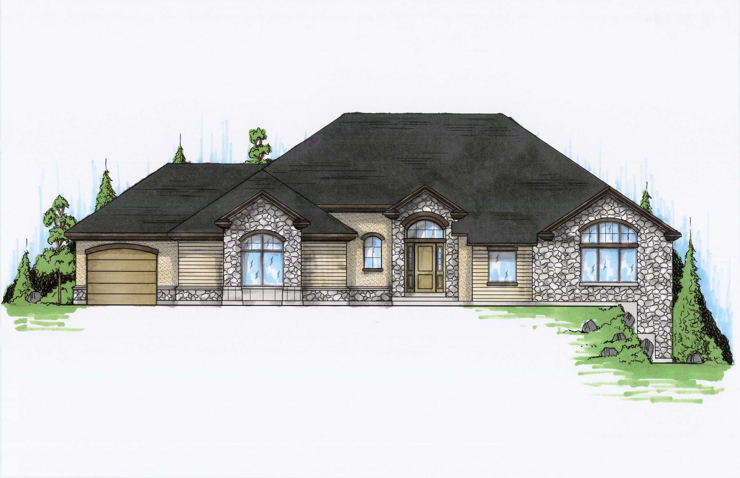 Color Rendering of this house plan