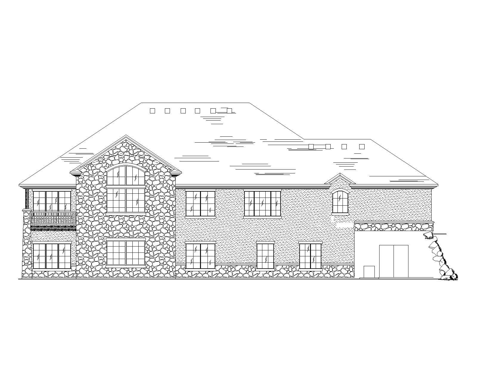 Home Plan Rear Elevation of this 6-Bedroom,2628 Sq Ft Plan -135-1043