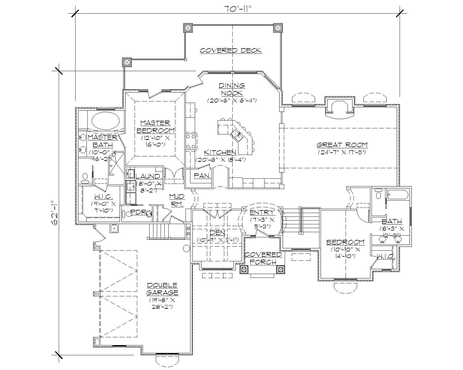 Floor Plan First Story of Country Plan #135-1048