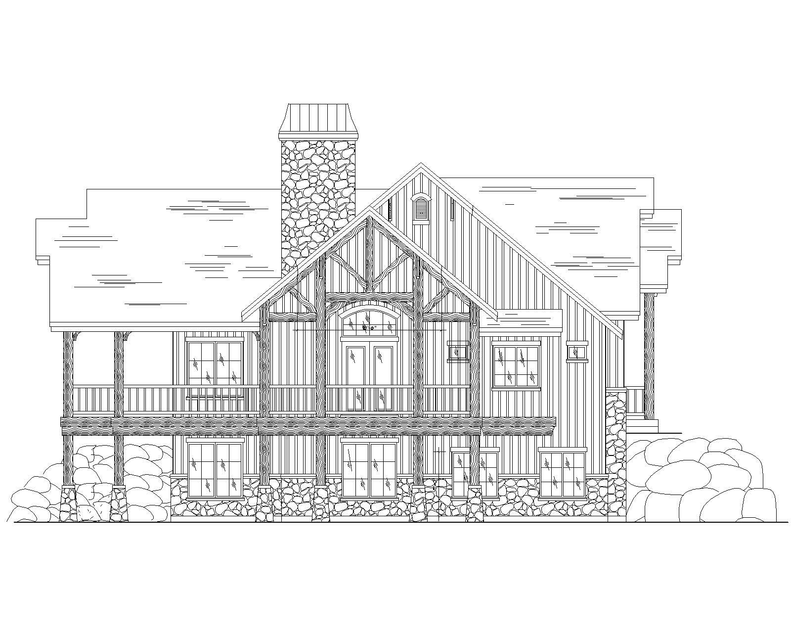 Home Plan Left Elevation of this 3-Bedroom,2495 Sq Ft Plan -135-1049
